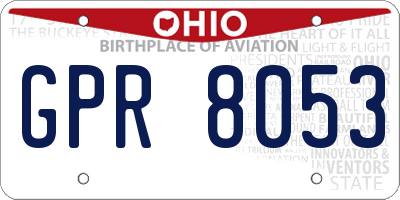 OH license plate GPR8053