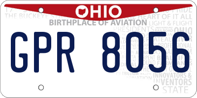OH license plate GPR8056
