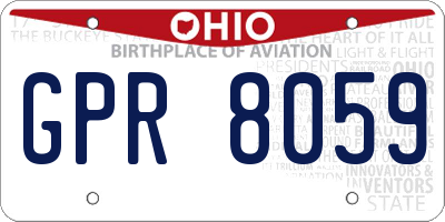 OH license plate GPR8059
