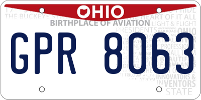 OH license plate GPR8063