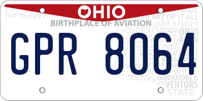 OH license plate GPR8064