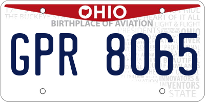 OH license plate GPR8065