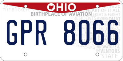 OH license plate GPR8066