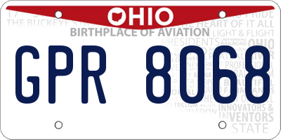OH license plate GPR8068