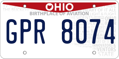 OH license plate GPR8074