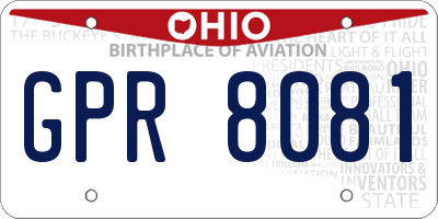 OH license plate GPR8081