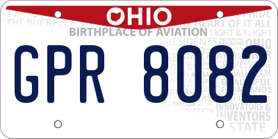 OH license plate GPR8082