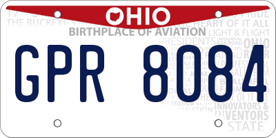 OH license plate GPR8084