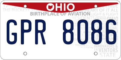 OH license plate GPR8086
