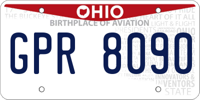 OH license plate GPR8090