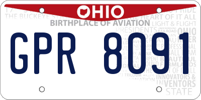 OH license plate GPR8091