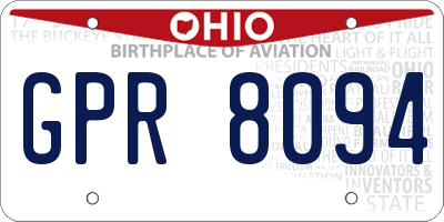 OH license plate GPR8094