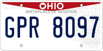 OH license plate GPR8097