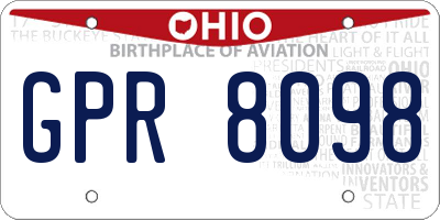 OH license plate GPR8098
