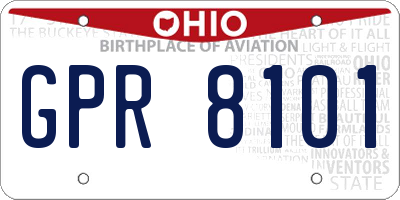 OH license plate GPR8101