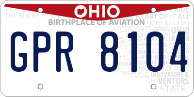 OH license plate GPR8104