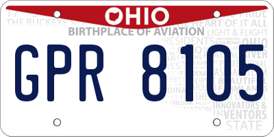 OH license plate GPR8105