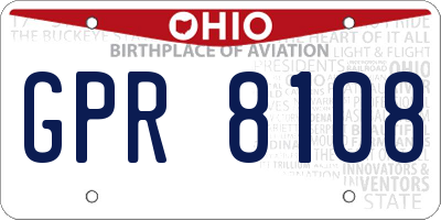 OH license plate GPR8108