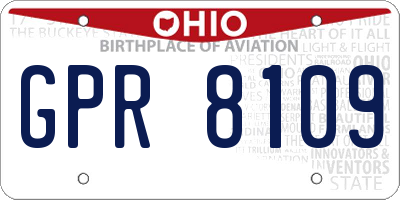 OH license plate GPR8109