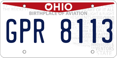 OH license plate GPR8113