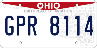 OH license plate GPR8114