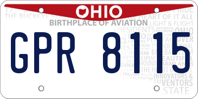 OH license plate GPR8115