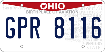 OH license plate GPR8116