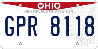 OH license plate GPR8118