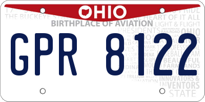 OH license plate GPR8122