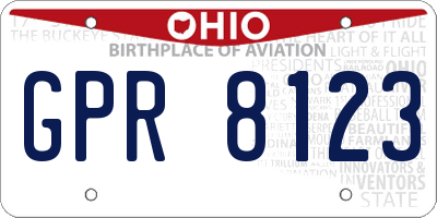 OH license plate GPR8123