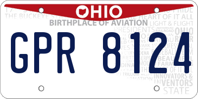 OH license plate GPR8124