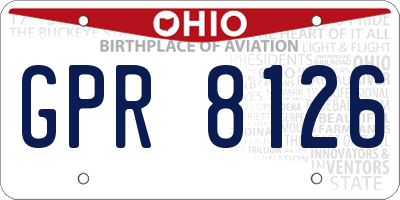 OH license plate GPR8126
