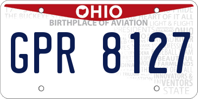 OH license plate GPR8127