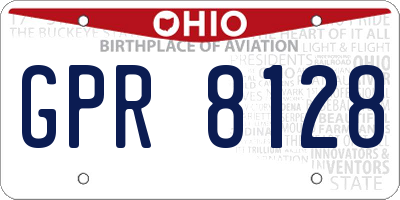 OH license plate GPR8128