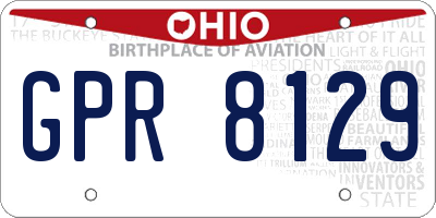 OH license plate GPR8129