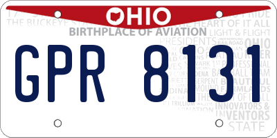 OH license plate GPR8131