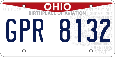 OH license plate GPR8132