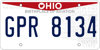 OH license plate GPR8134