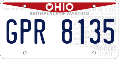 OH license plate GPR8135