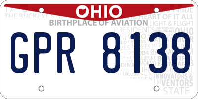 OH license plate GPR8138