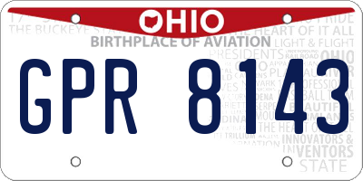 OH license plate GPR8143