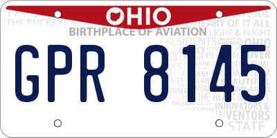 OH license plate GPR8145