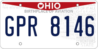 OH license plate GPR8146