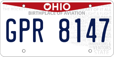 OH license plate GPR8147