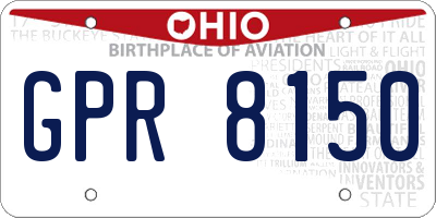 OH license plate GPR8150