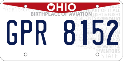 OH license plate GPR8152