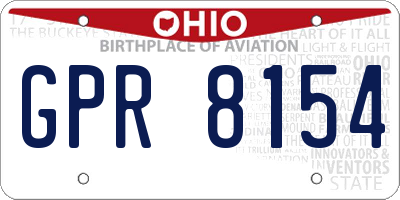 OH license plate GPR8154