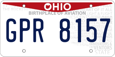 OH license plate GPR8157