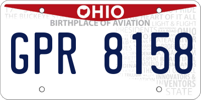 OH license plate GPR8158