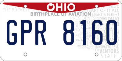 OH license plate GPR8160
